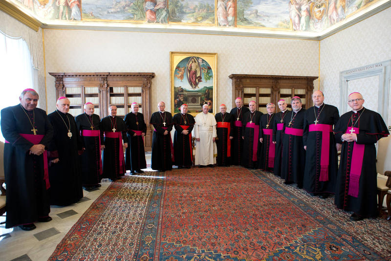 Čeští a moravští biskupové s papežem