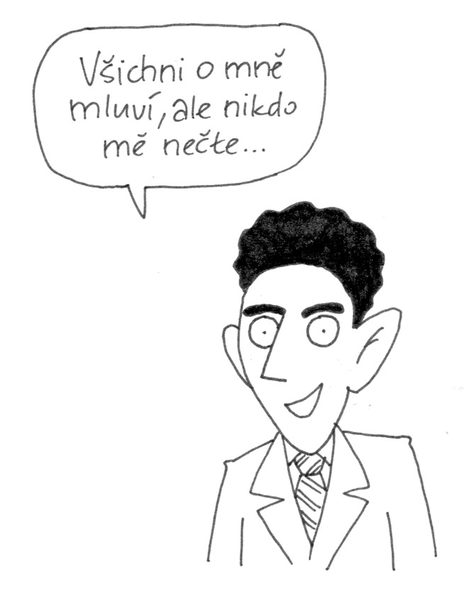 Franz Kafka - cartoon by Vhrsti