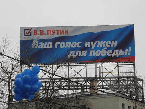 Billboard vítal Putinovi stoupence