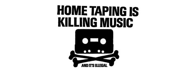 Domácí záznamy zabíjí hudbu (a je to nelegální) - parodie na dogmata, která šíří distribuční společnosti.