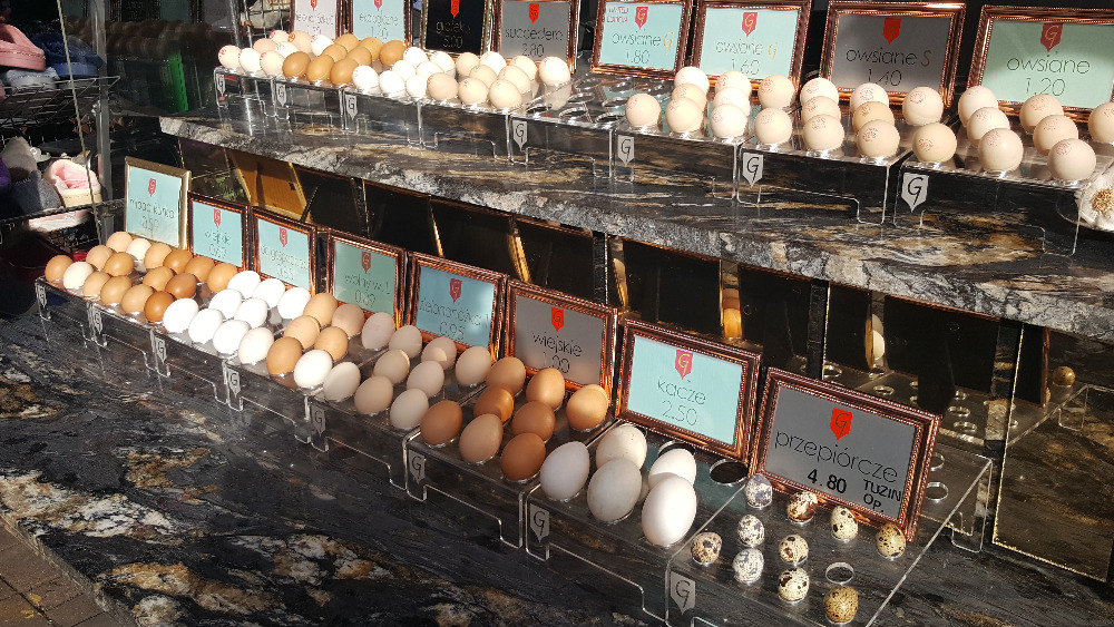 Varšavský trh vám nabídne deset druhů vajec. Foto autor