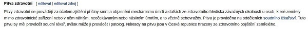 Zdroj: wikipedia.cz. Pitevní protokol se na vyžádání vydává nejbližším příbuzným.